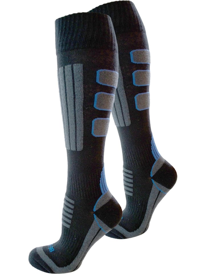 normani 2 Paar Coolmax Ski-Kniestrümpfe in Schwarz/Grau/Blau günstig kaufen