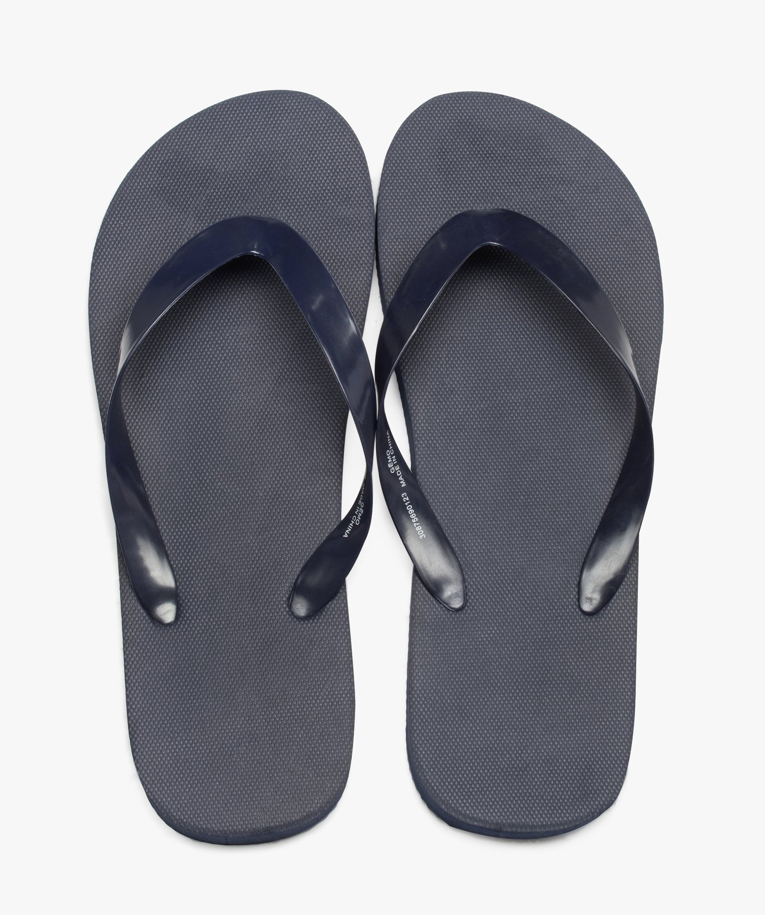 Tongs homme unies à bride lisse et souple bleu | GEMO