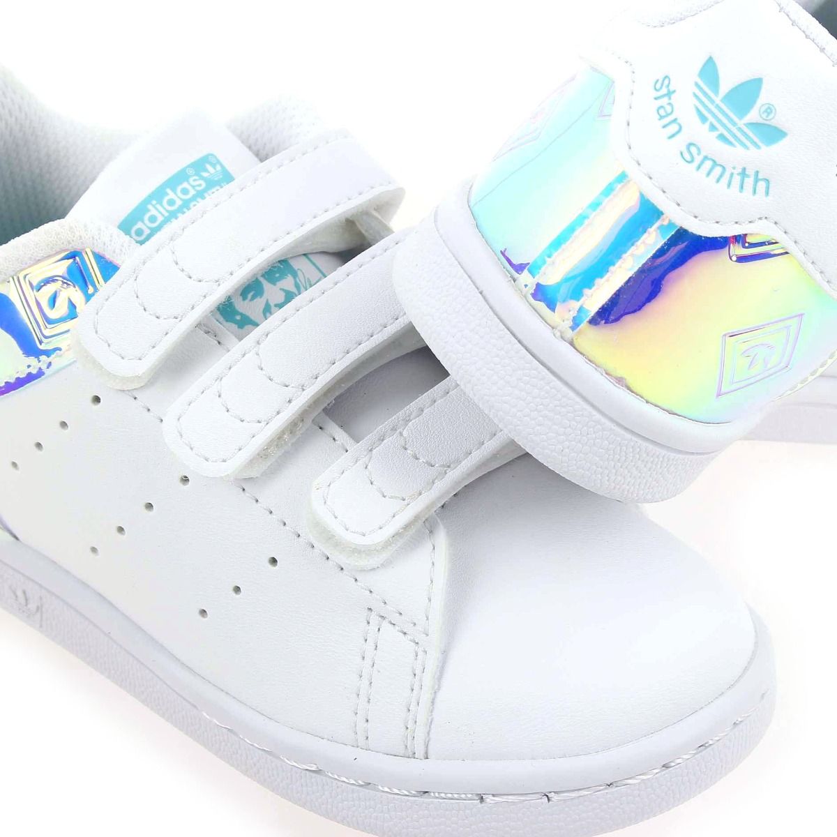 Adidas Originals  STAN SMITH METAL VELCRO CF I H21 - Blanc Multi