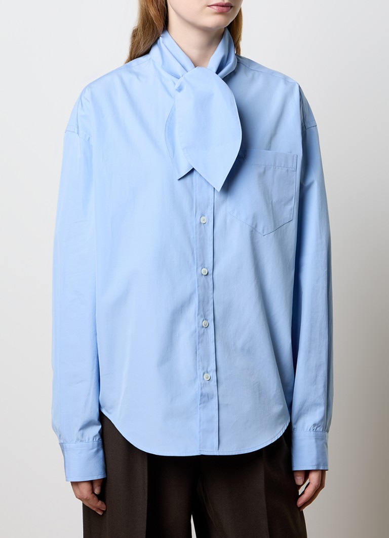 AMI Paris Blouse with shawl collar and chest pocket