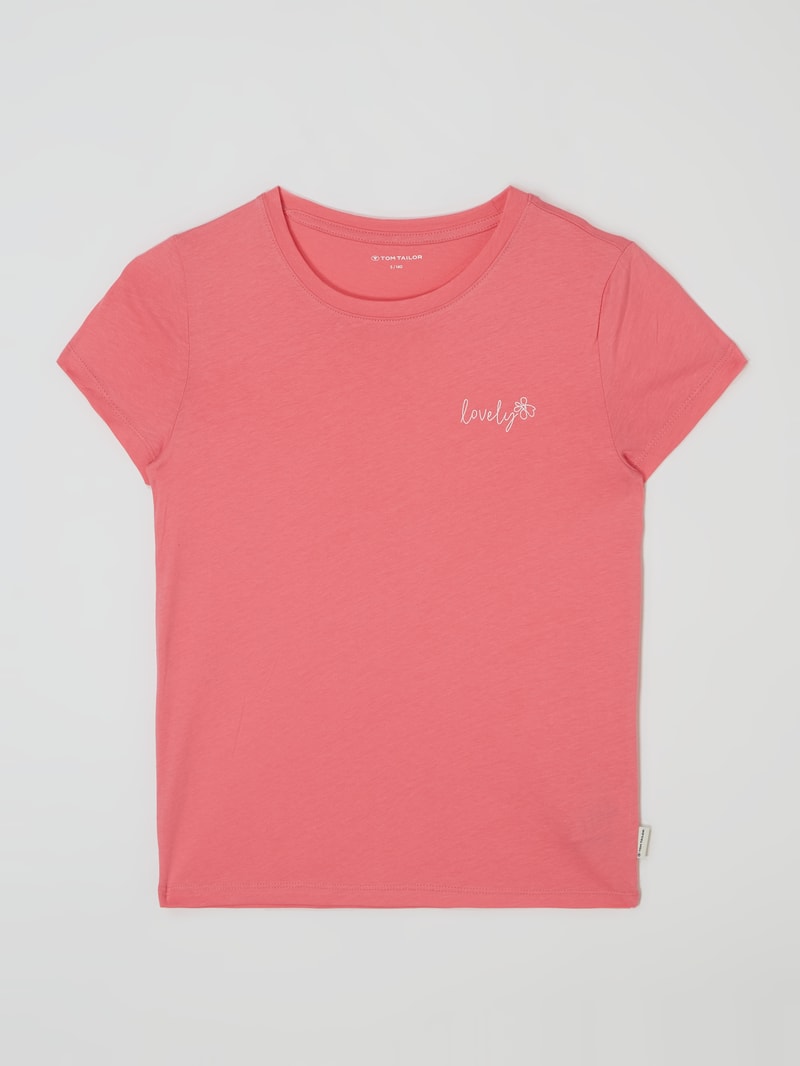 T-Shirt mit Stickerei in pink