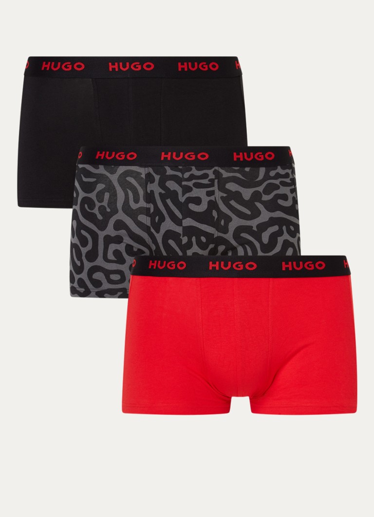 Lot de 3 boxers HUGO BOSS avec ceinture logotée
