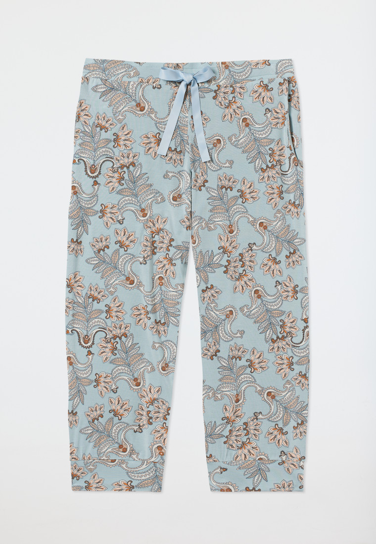 Loungehose 3/4-lang Modal Paisley bluebird - Mix+Relax