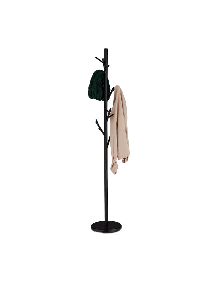 relaxdays Garderobenständer in Schwarz - (H)176 x Ø 30 cm günstig kaufen onesize