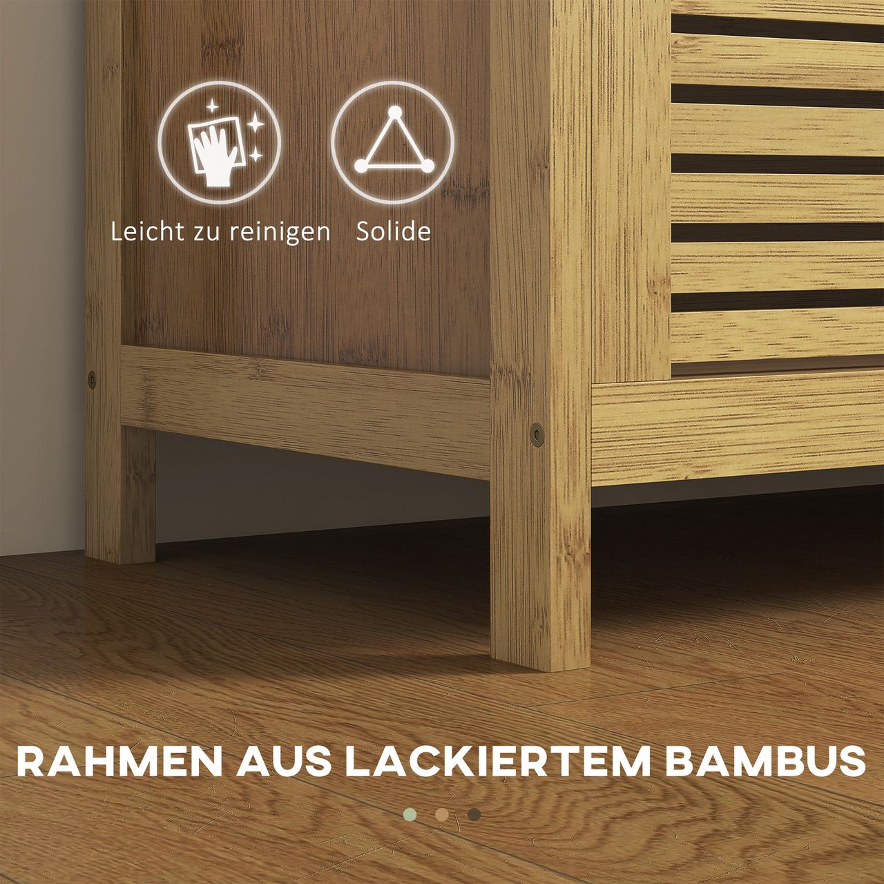HOMCOM Schuhbank, Sitzbank mit Klappdeckel, Garderobenbank für Diele, Bambus