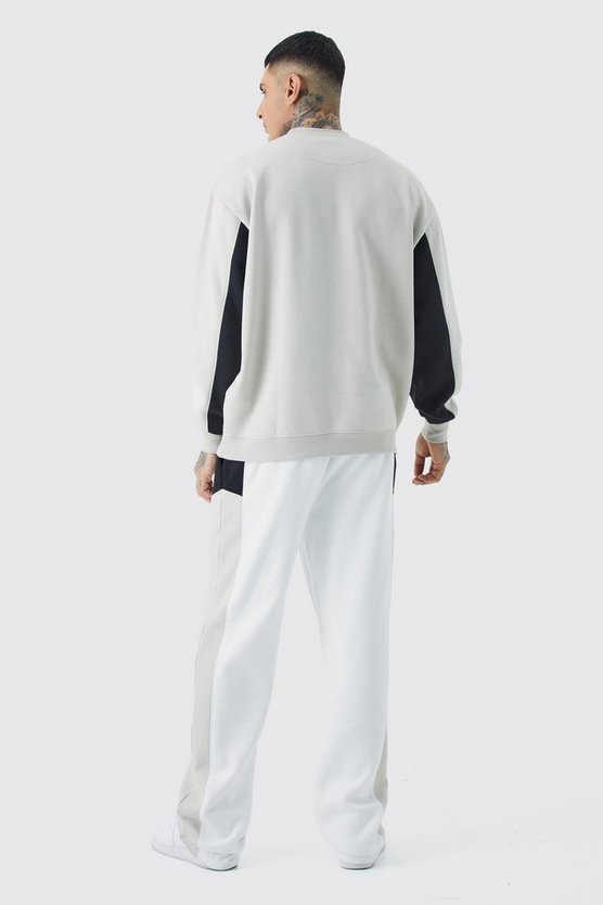 Tall Oversize Colorblock Sweatshirt-Trainingsanzug