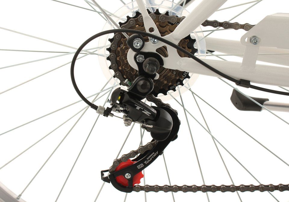 KS Cycling Cityrad Eden, 6 Gang Shimano Tourney RD-TZ 50 Schaltwerk, Kettenschaltung