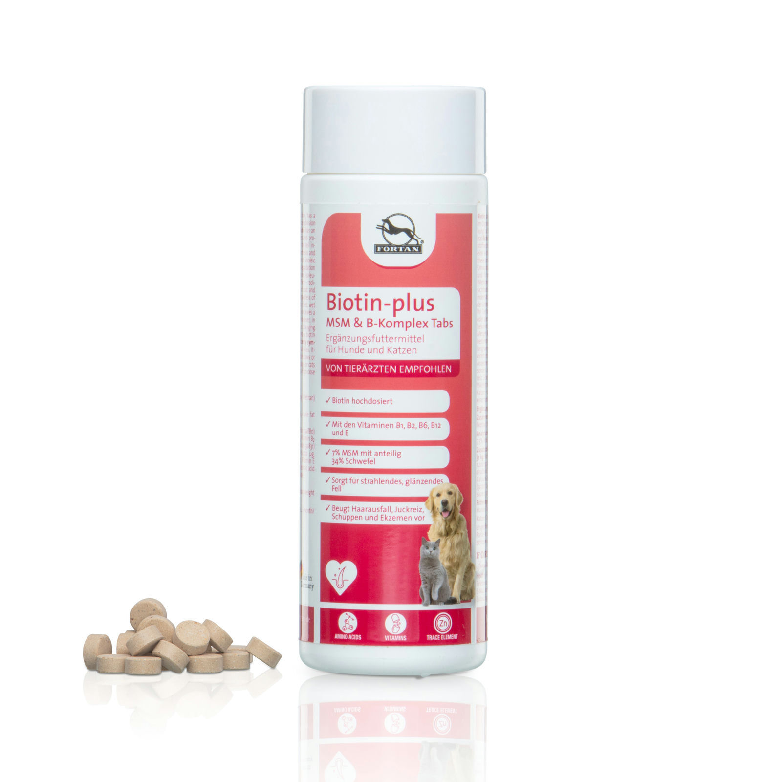 Fortan Ergänzungsfutter & Aufzucht Fortan Biotin-plus MSM & B-Komplex Tabs 400 g
