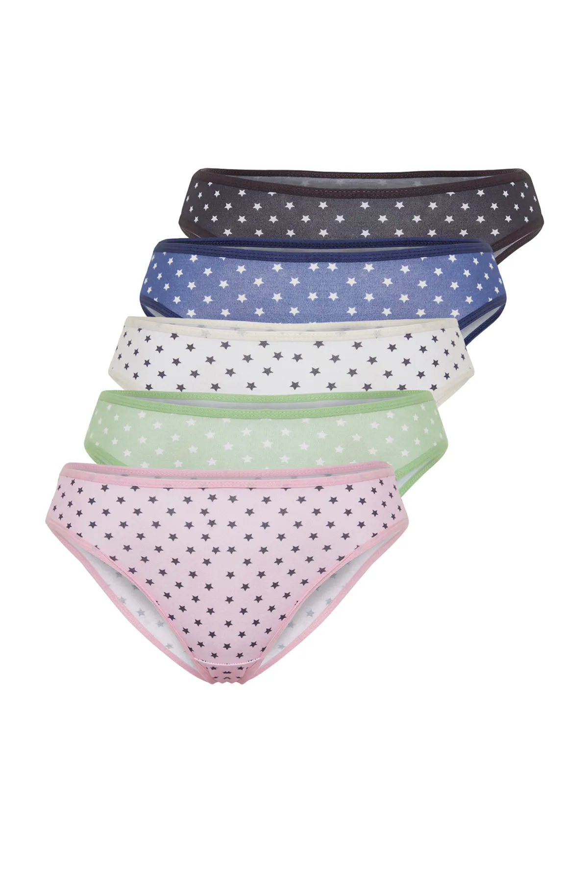 Trendyol Collection  Mehrfarbige brasilianische Strickhöschen im 5er-Pack mit geometrischem Muster THMSS24KU00030