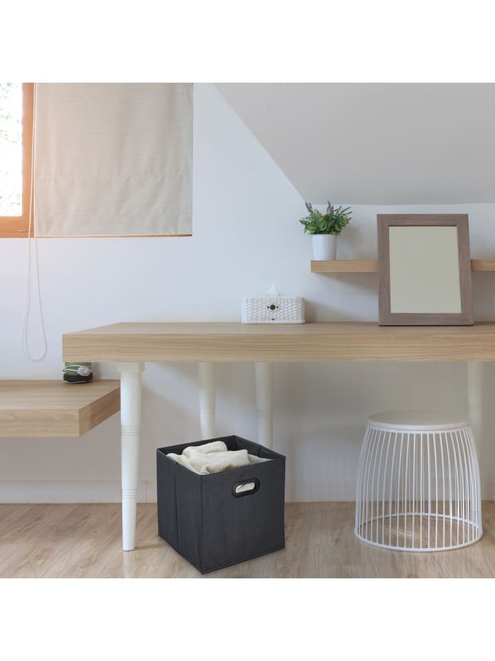 relaxdays 4 x Aufbewahrungsbox in Grau - (B)33 x (H)32 x (T)33 cm günstig kaufen onesize
