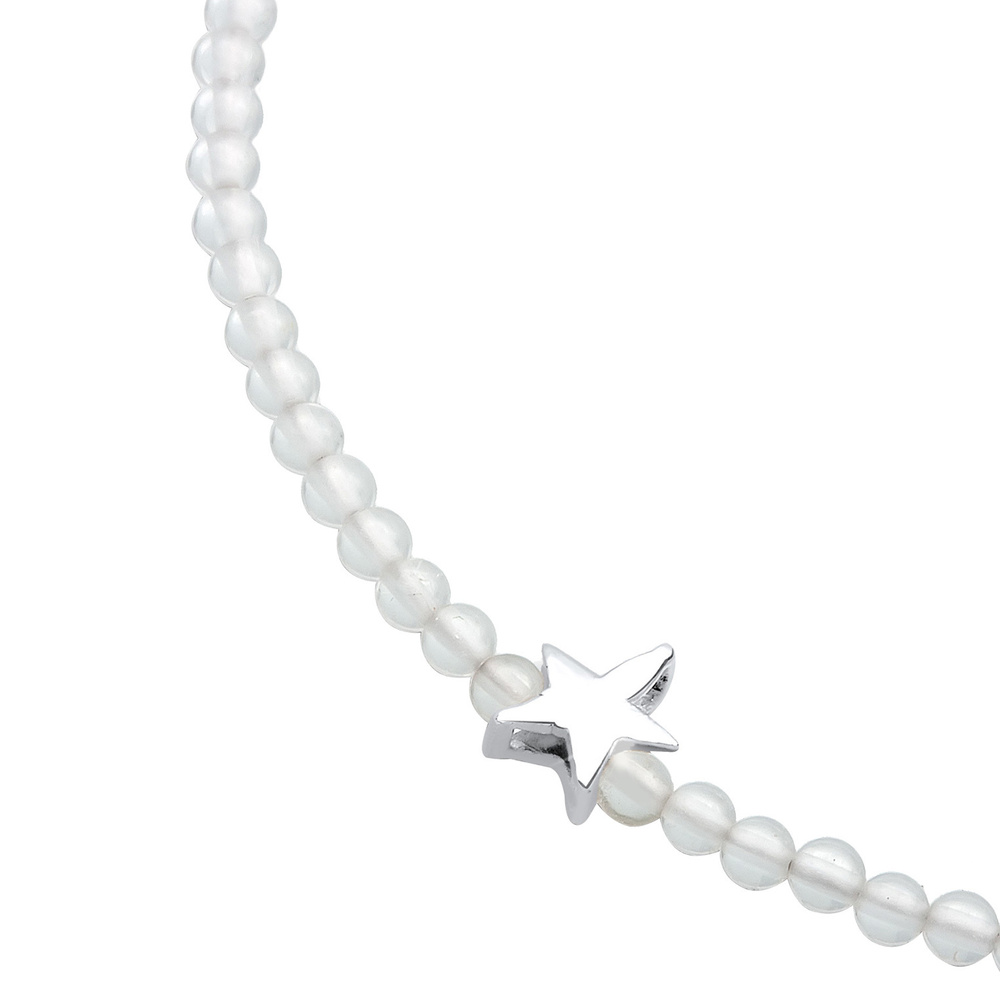 Elli Elli Bracelet Femme Pendentif Étoile avec Cristal de Roche et Perles de Verre en  Bracelet