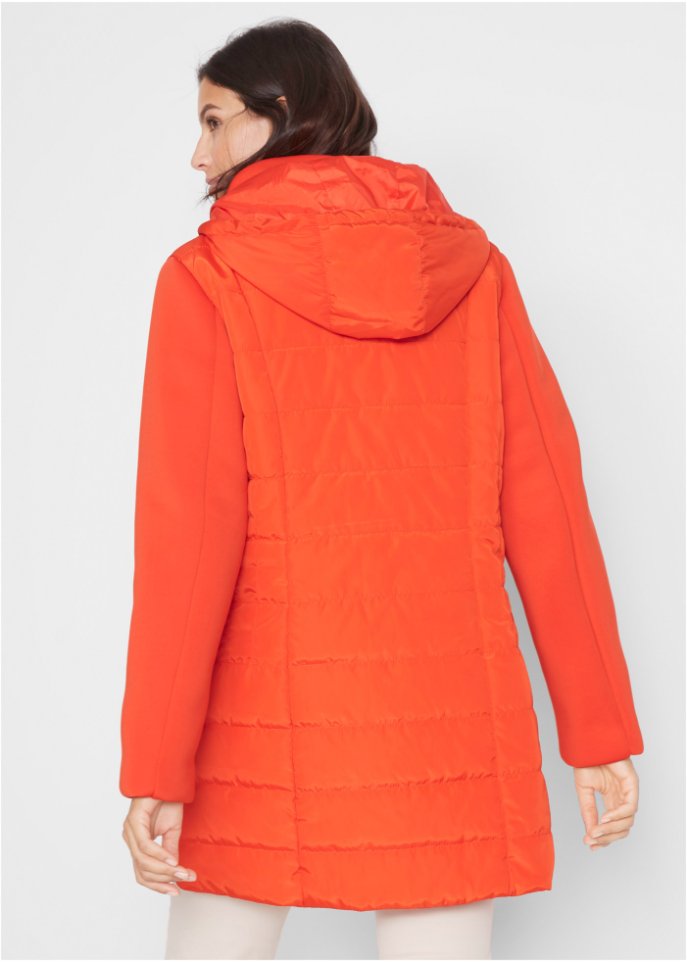 Jacke mit breitem Kragen und Kapuze