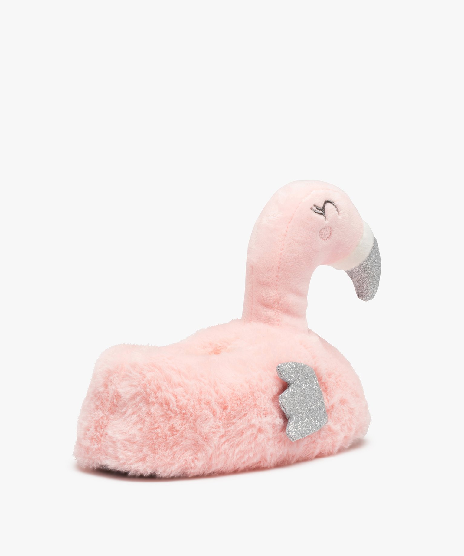 Chaussons fille 3D flamant rose avec ailes pailletées rose | GEMO