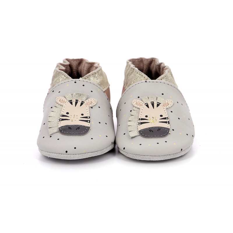 Chaussons cuir Cute Zebra
