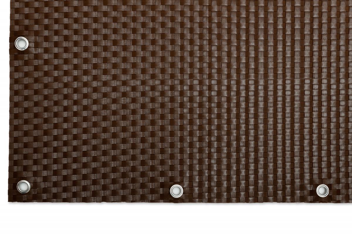 Progresja Polyrattan Balkonichtschutz mit Metallösen - Braun 1m x 3m