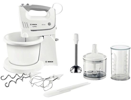 Bosch Handmixer MFQ36490 450 W Edelstahl, Kunststoff Grau, Weiß