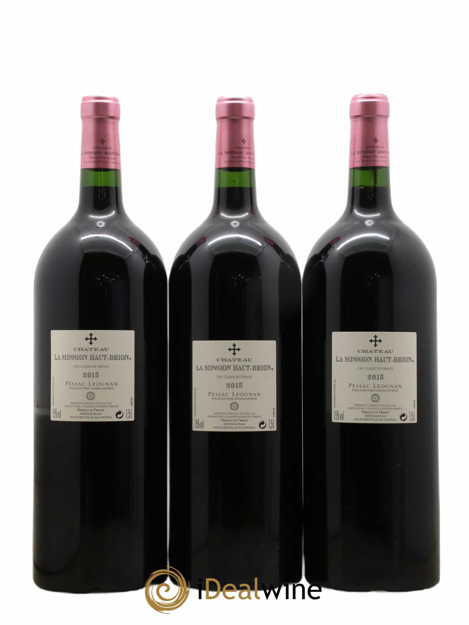 Château La Mission Haut-Brion Cru Classé de Graves  2015 - Lot de 3 Magnums