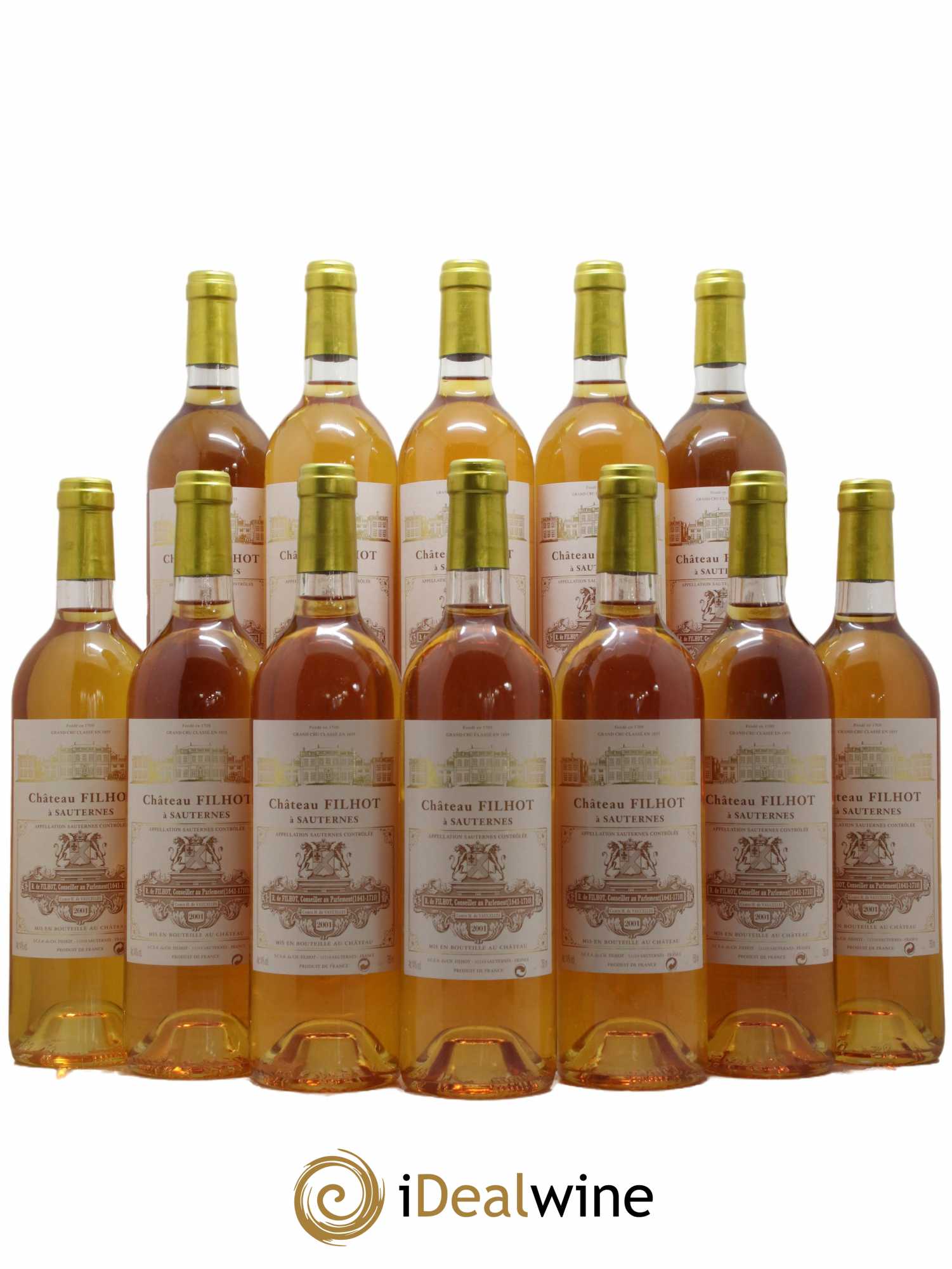Château Filhot 2ème Grand Cru Classé  2001 - Lot de 12 Bouteilles