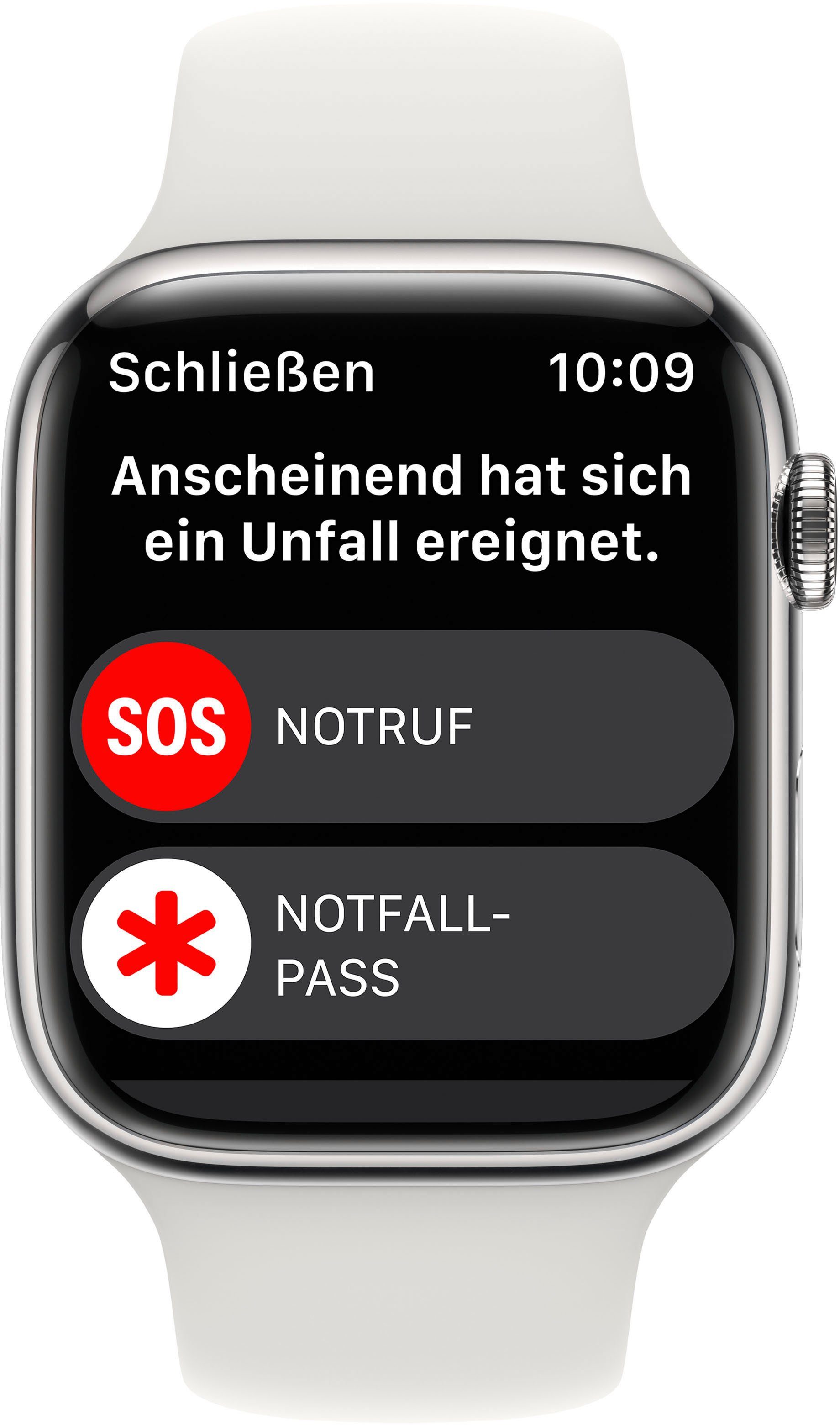 Apple Watch Series 8 GPS + Cellular 45mm Edelstahl Sportarmband Watch