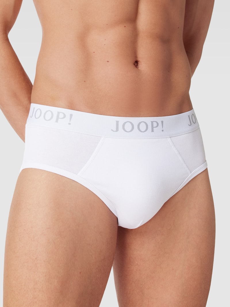 Slip mit elastischem Logo-Bund in weiß