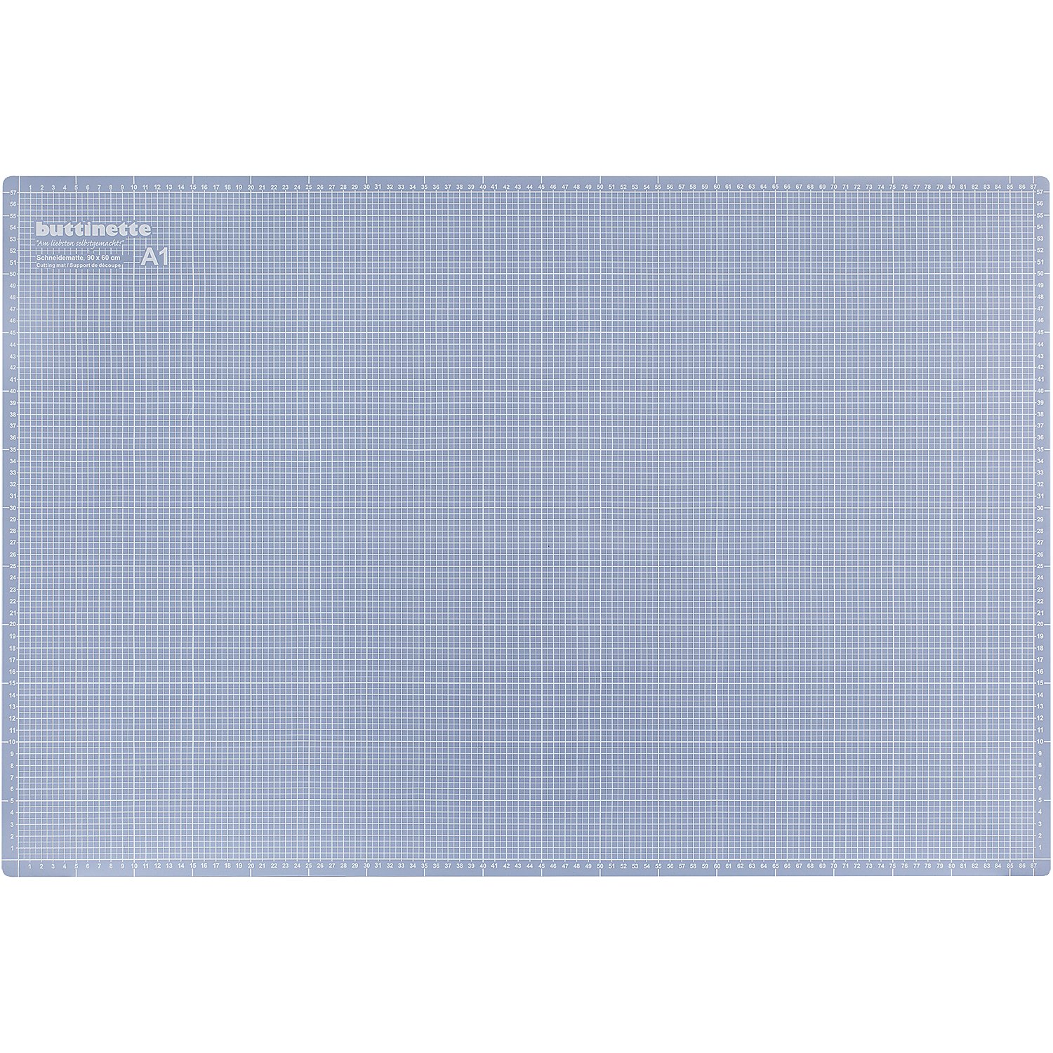 buttinette Profi-Schneidematte, 90 x 60 cm, blau/grau