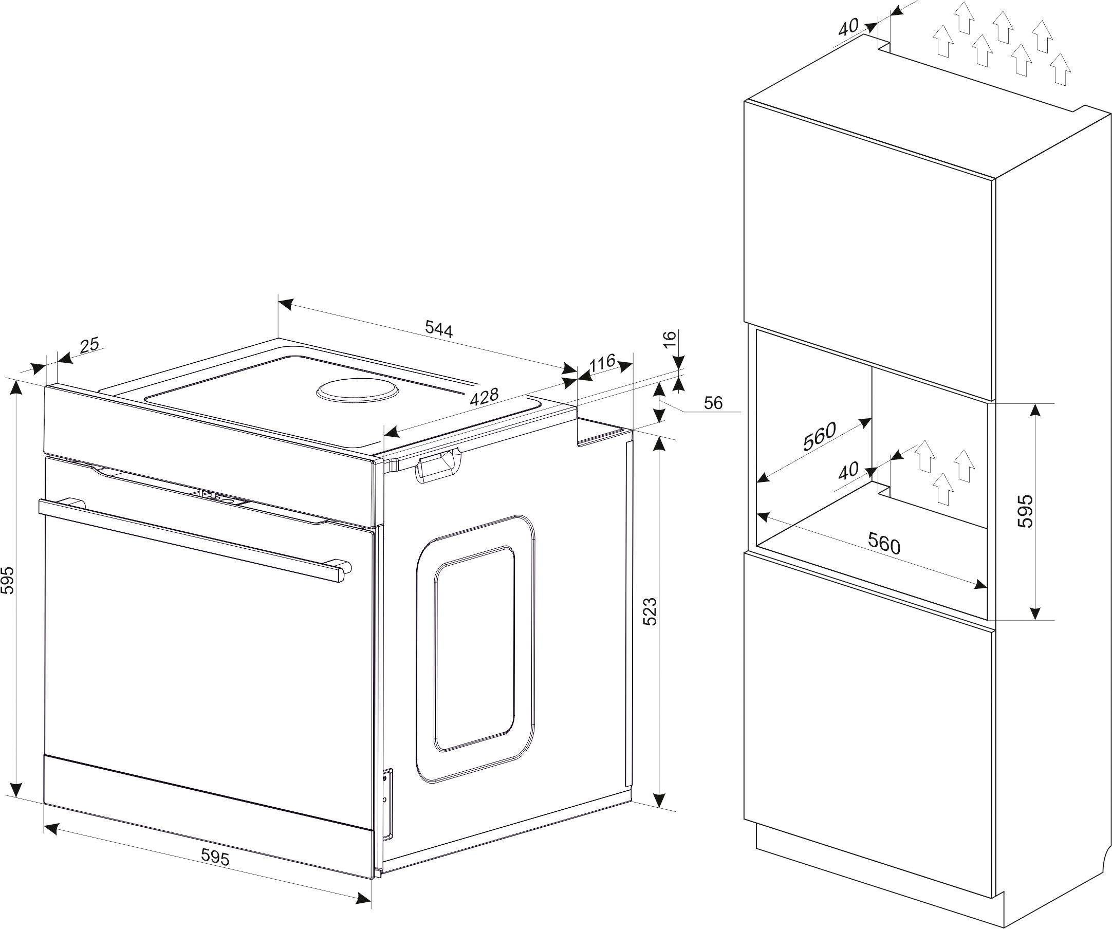 Amica Einbaubackofen EBX 947 600 SM, mit Teleskopauszug nachrüstbar, Simple Steam, Simple Steam