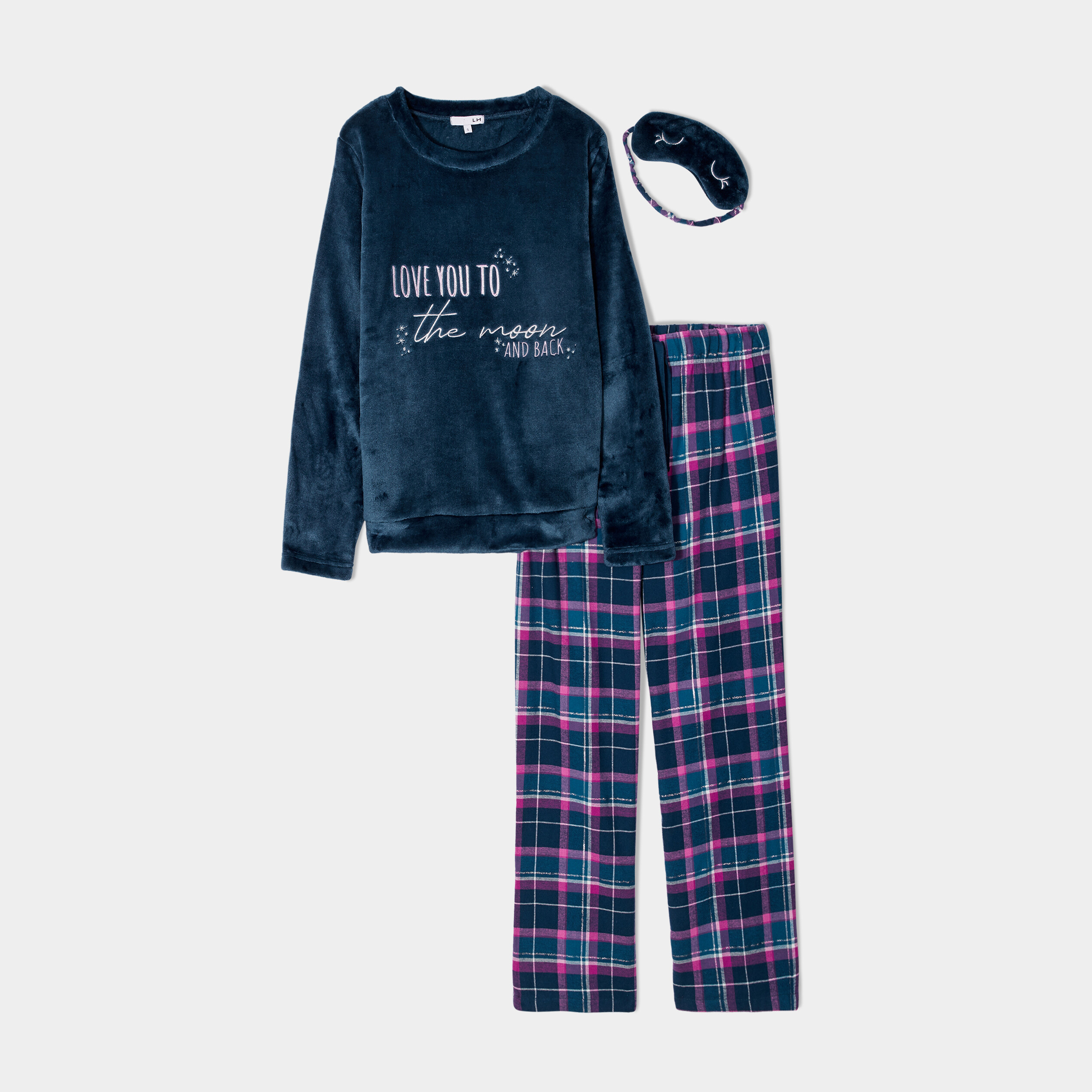 Ensemble pyjama 3 pièces violet femme | La Halle