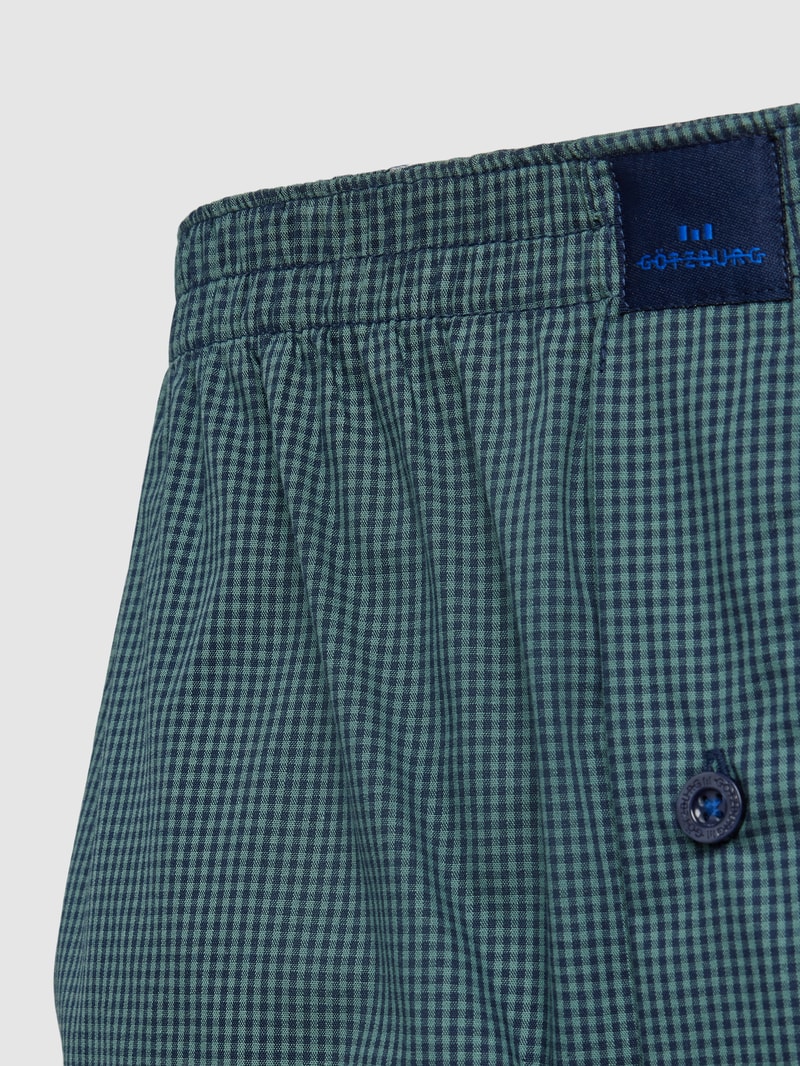 Boxershorts mit Karomuster und elastischem Bund in lindgrün