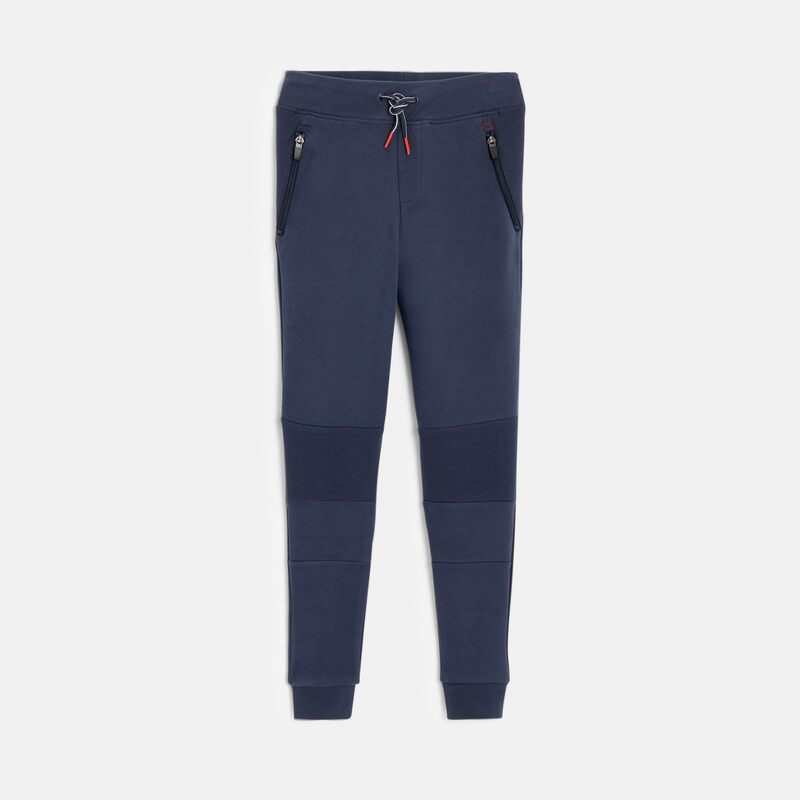 Jogging uni en molleton bleu garçon