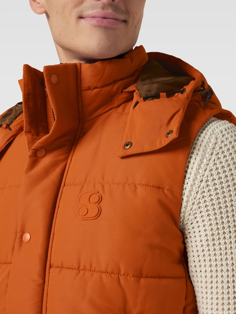 Weste mit Label-Patch in dunkel orange