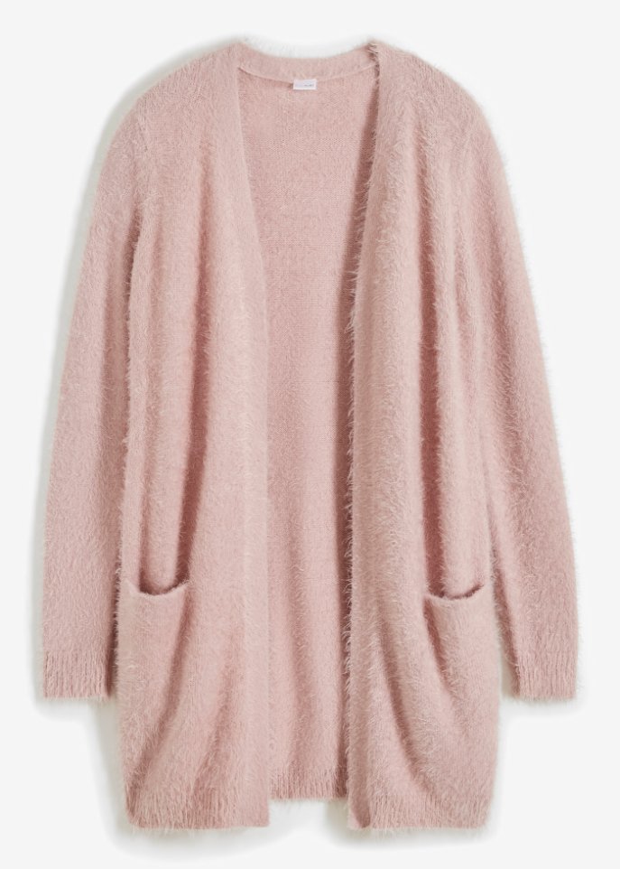 Longstrickjacke in Flauschoptik