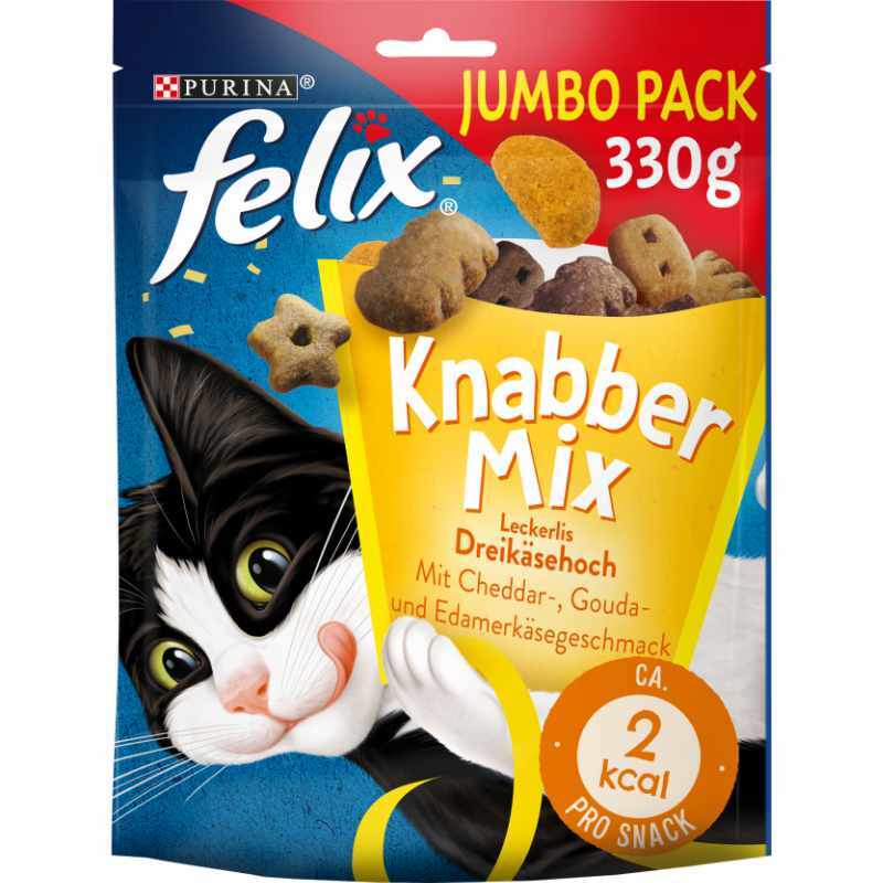 Felix Snacks Felix Knabbermix Jumbo Pack 330g Dreikäsehoch
