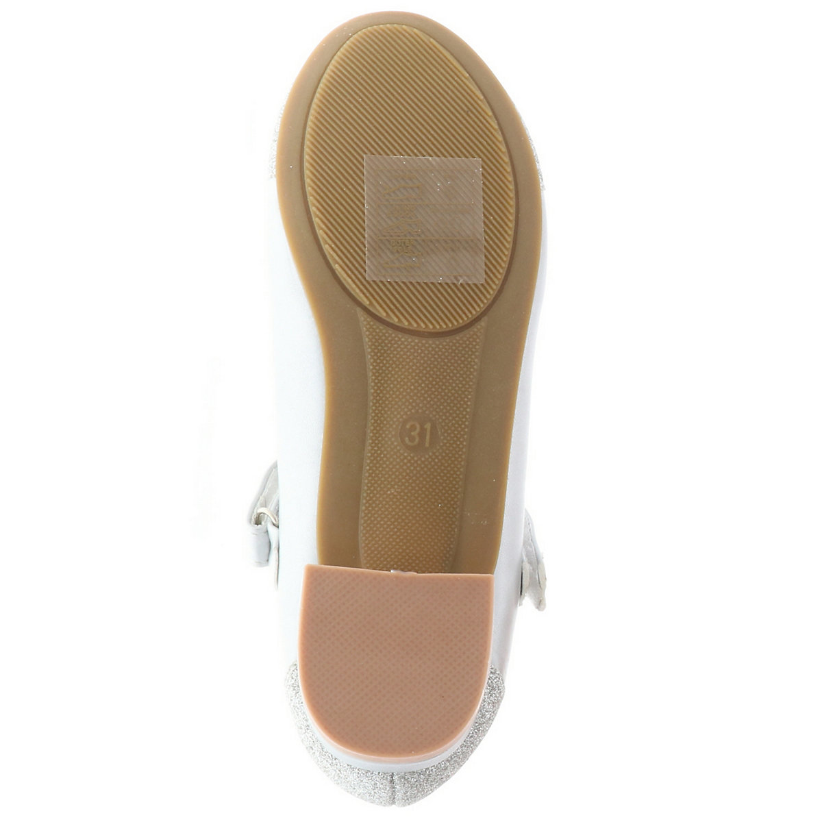 Kinder Mädchen Ballerinas Glitzer Schleife Blockabsatz silber