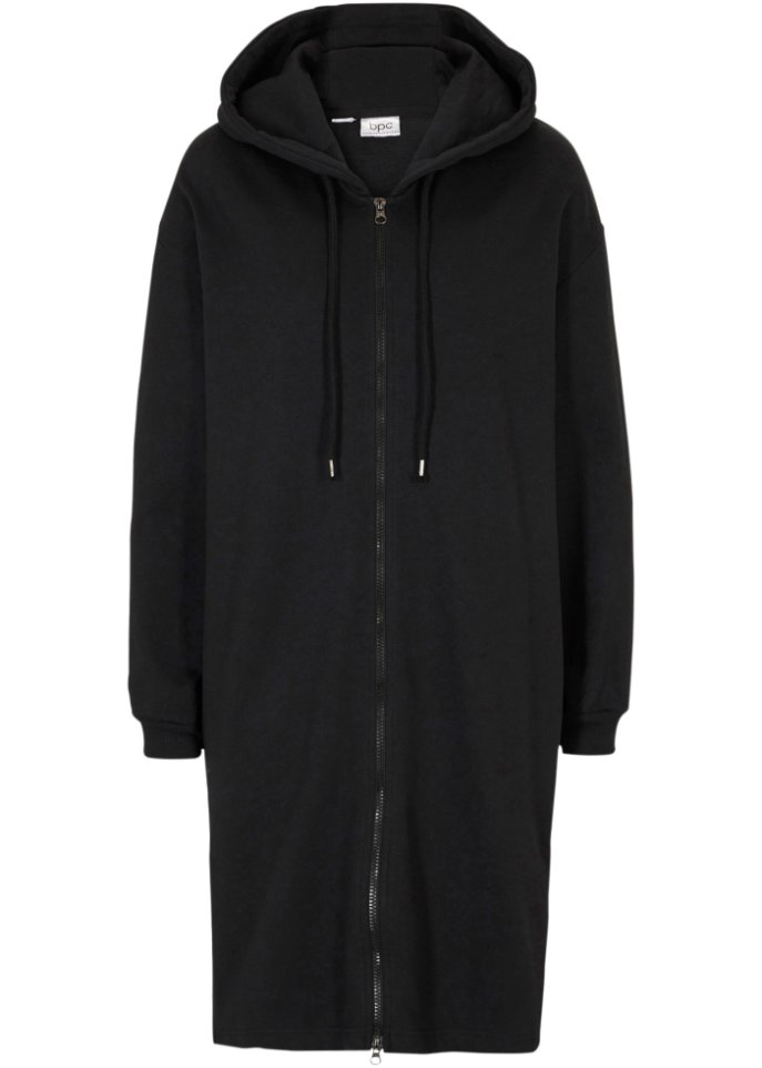Extra lange Sweatjacke mit Seitenschlitzen