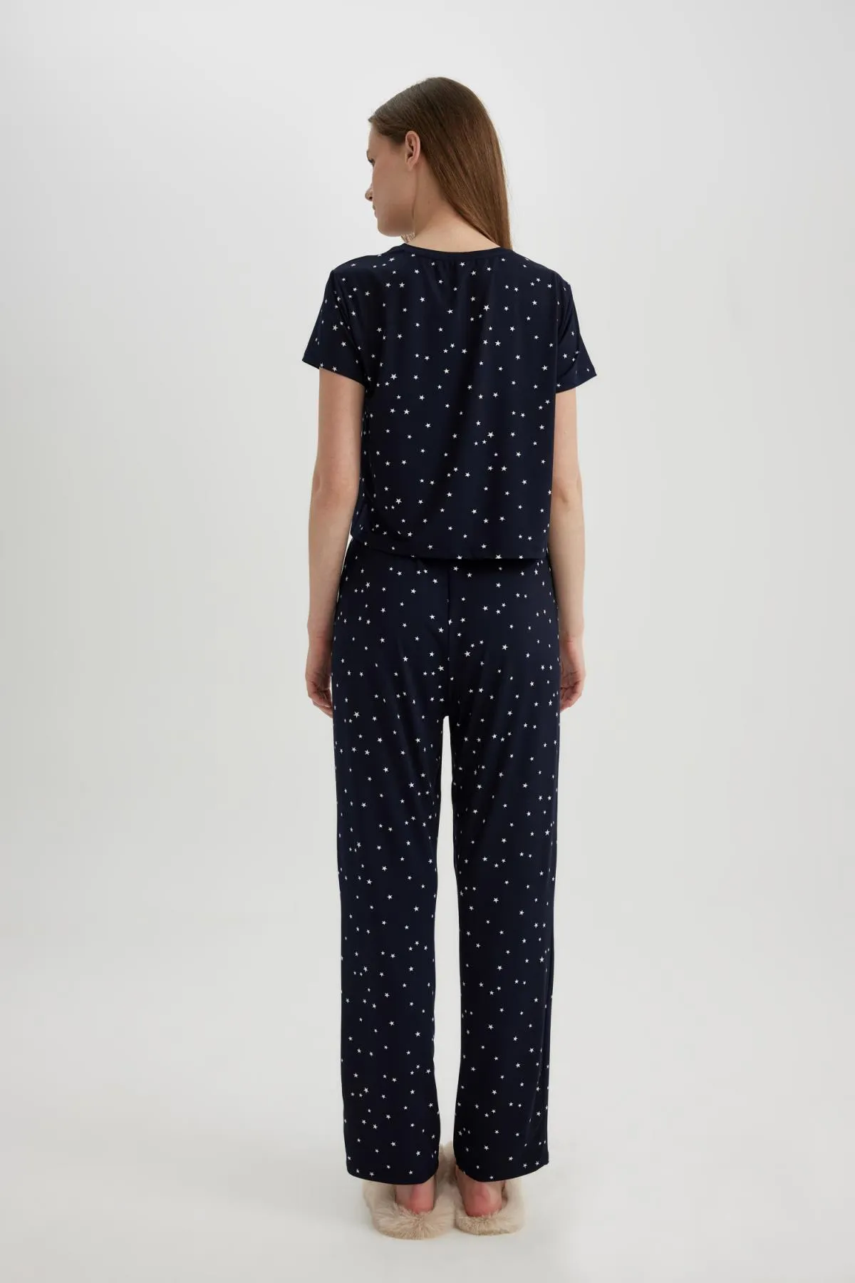 DeFacto  Fall In Love – Softshell-Pyjama-Set mit normaler Passform und kurzen Ärmeln, B6184ax24sp