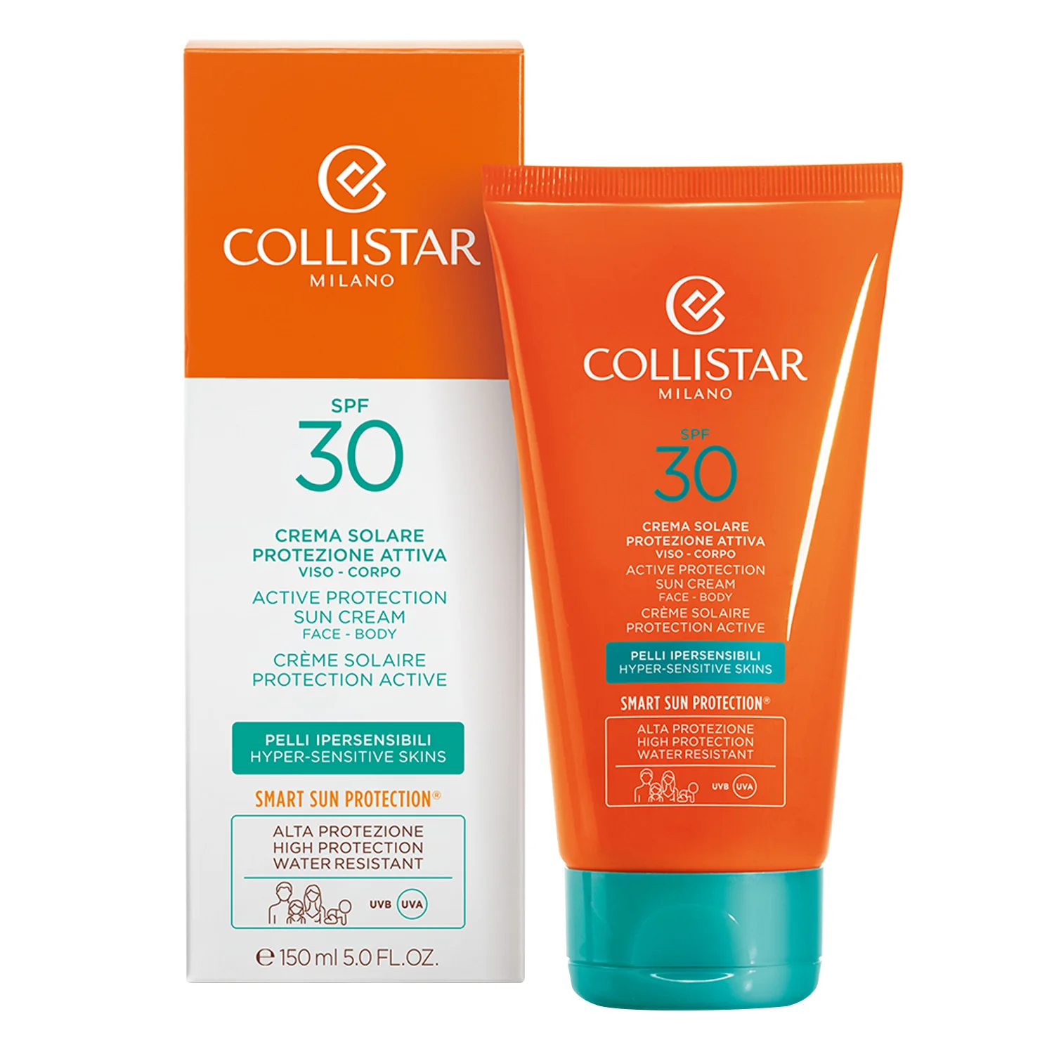 Crema bronceadora con protección activa SPF30 - Crema solar corporal de alta protección, crema solar facial de alta protección.