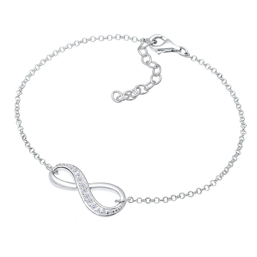 Elli Elli Bracelet Femmes Symbole d'infini avec Cristaux de Zirconium en Argent Sterli Bracelet