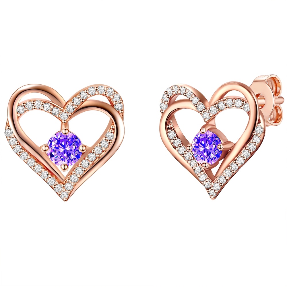 Rafaela Donata Clous d'oreilles à cristaux Swarovski Coeur Argent sterling Orné de cristaux Swar Boucles d'oreilles