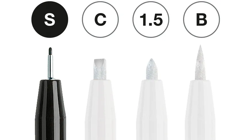 FABER-CASTELL Tuschestift Pitt Artist Pen Black&White 4er Set