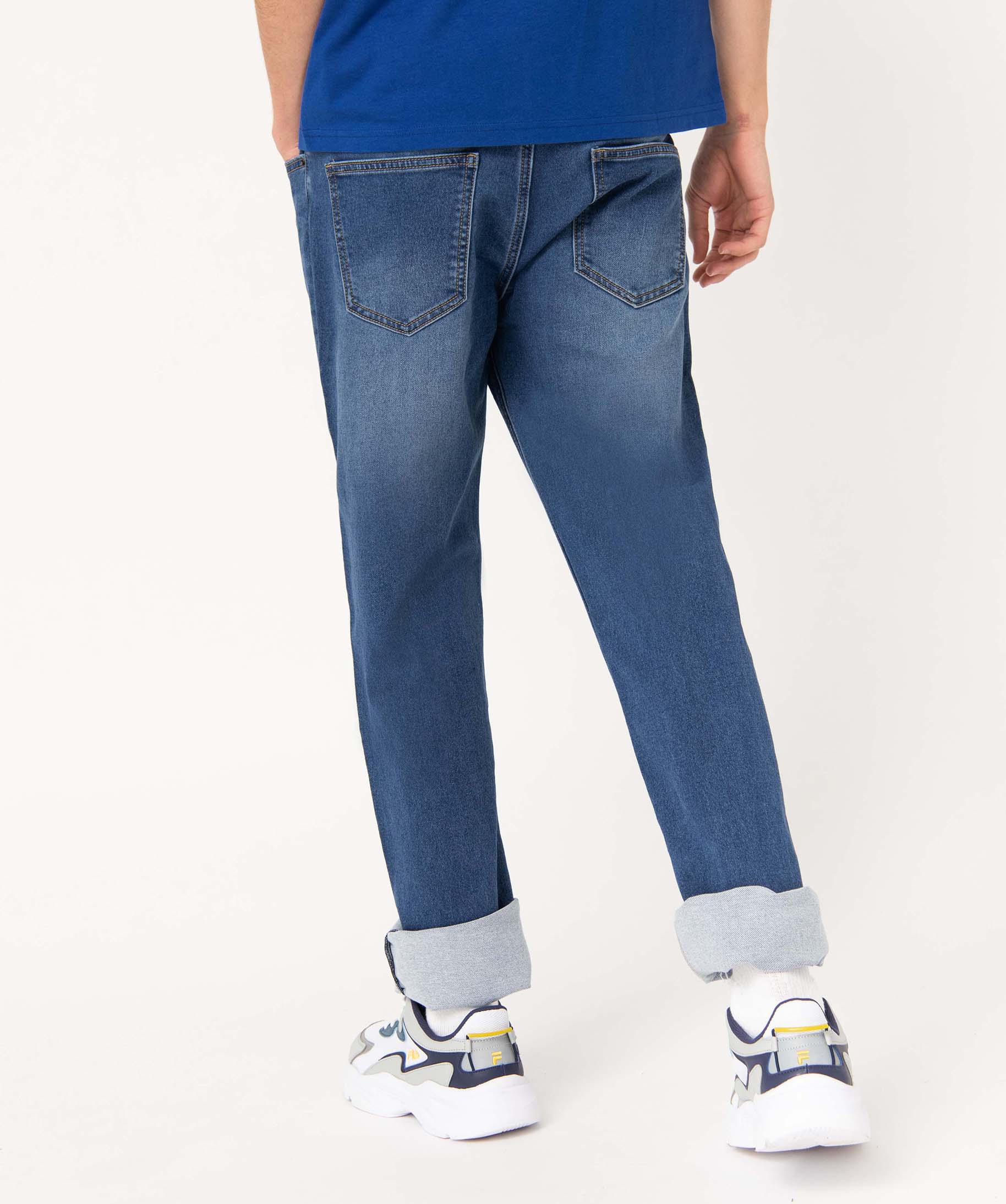 Jean homme coupe Straight délavé stone | GEMO