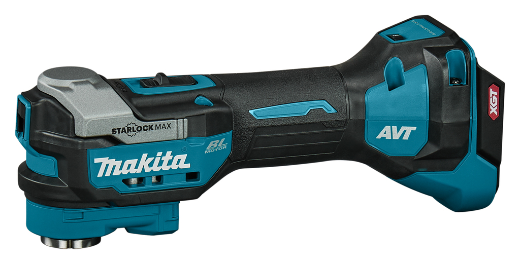 Makita TM001GZ XGT 40 V Max monitoimityökalu ilman akkua ja laturia laatikossa