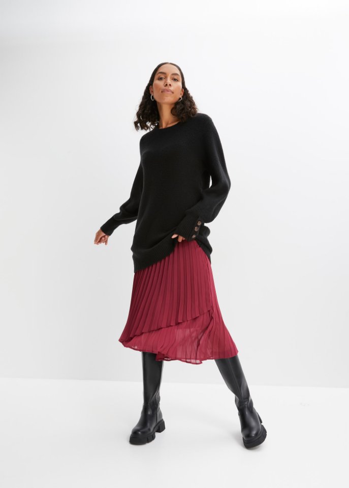 Longpullover mit Knöpfen