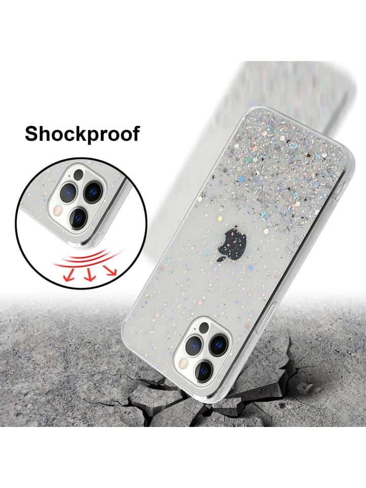 cadorabo Hülle für Apple iPhone 12 PRO MAX Glitter in Transparent mit Glitter günstig kaufen onesize