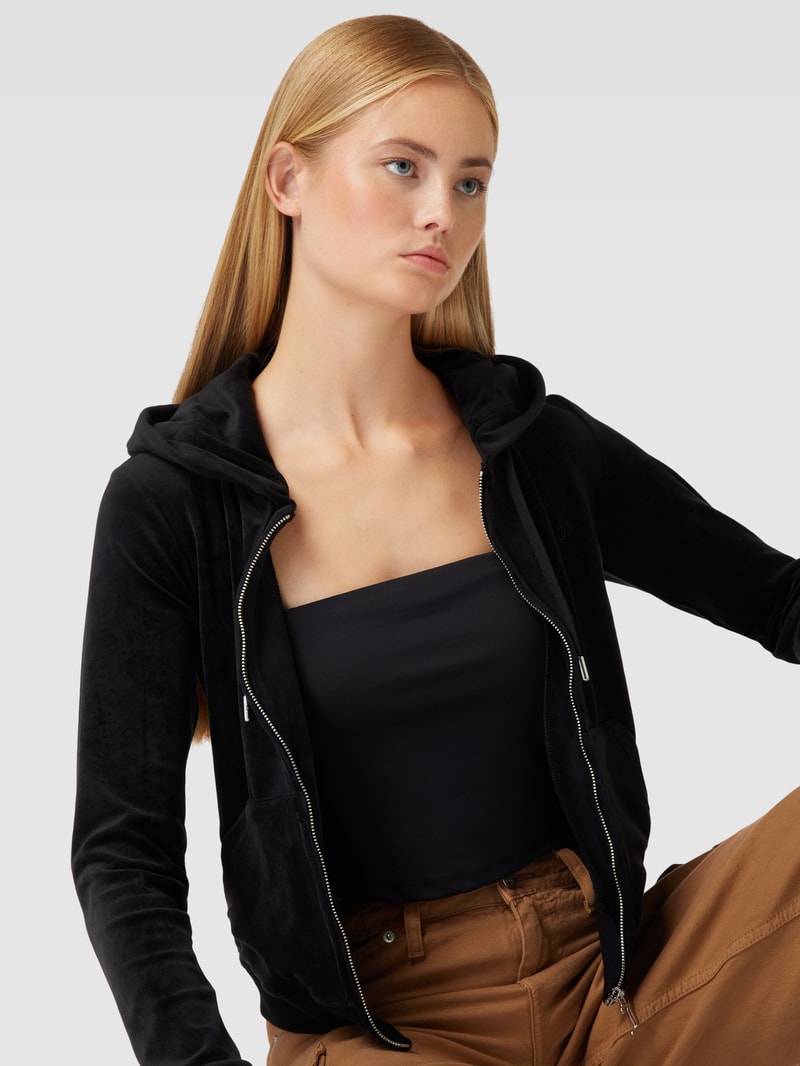 Sweatjacke mit Reißverschluss Modell 'ROBERTSON' in schwarz