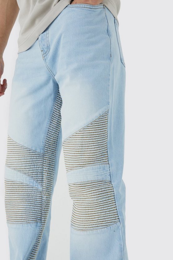 Tall lockere Biker-Jeans