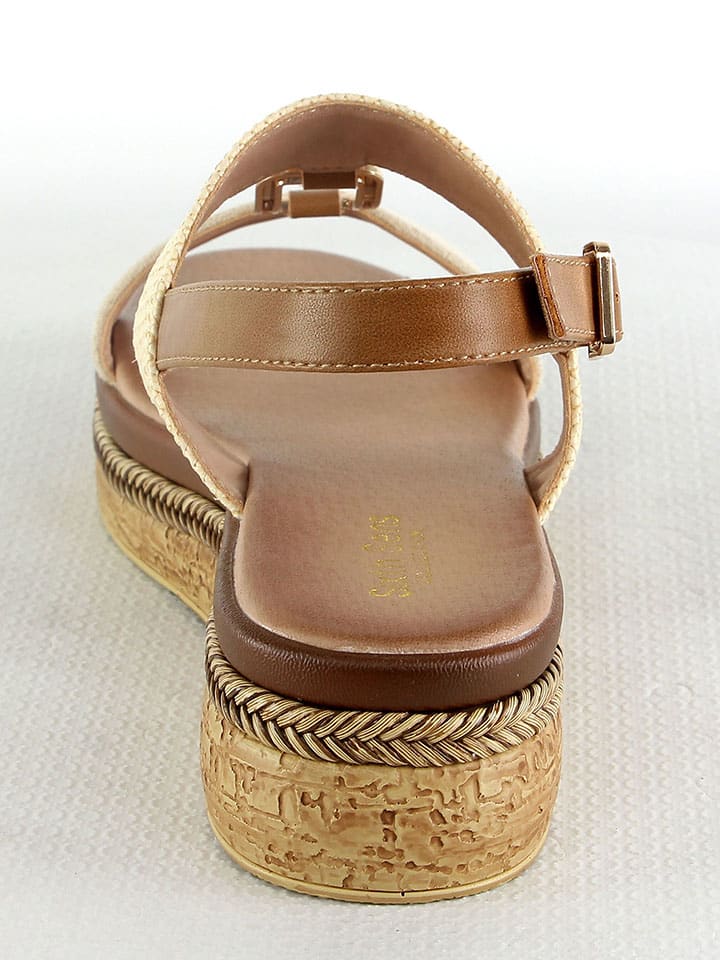 Sixth Sens Keilsandaletten in Creme/ Beige günstig kaufen
