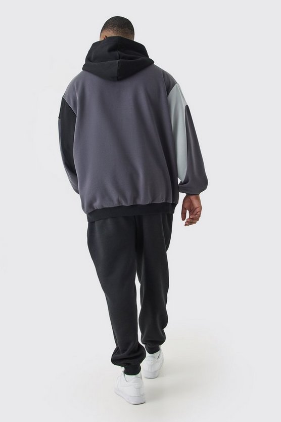 Plus Oversize Colorblock Hoodie