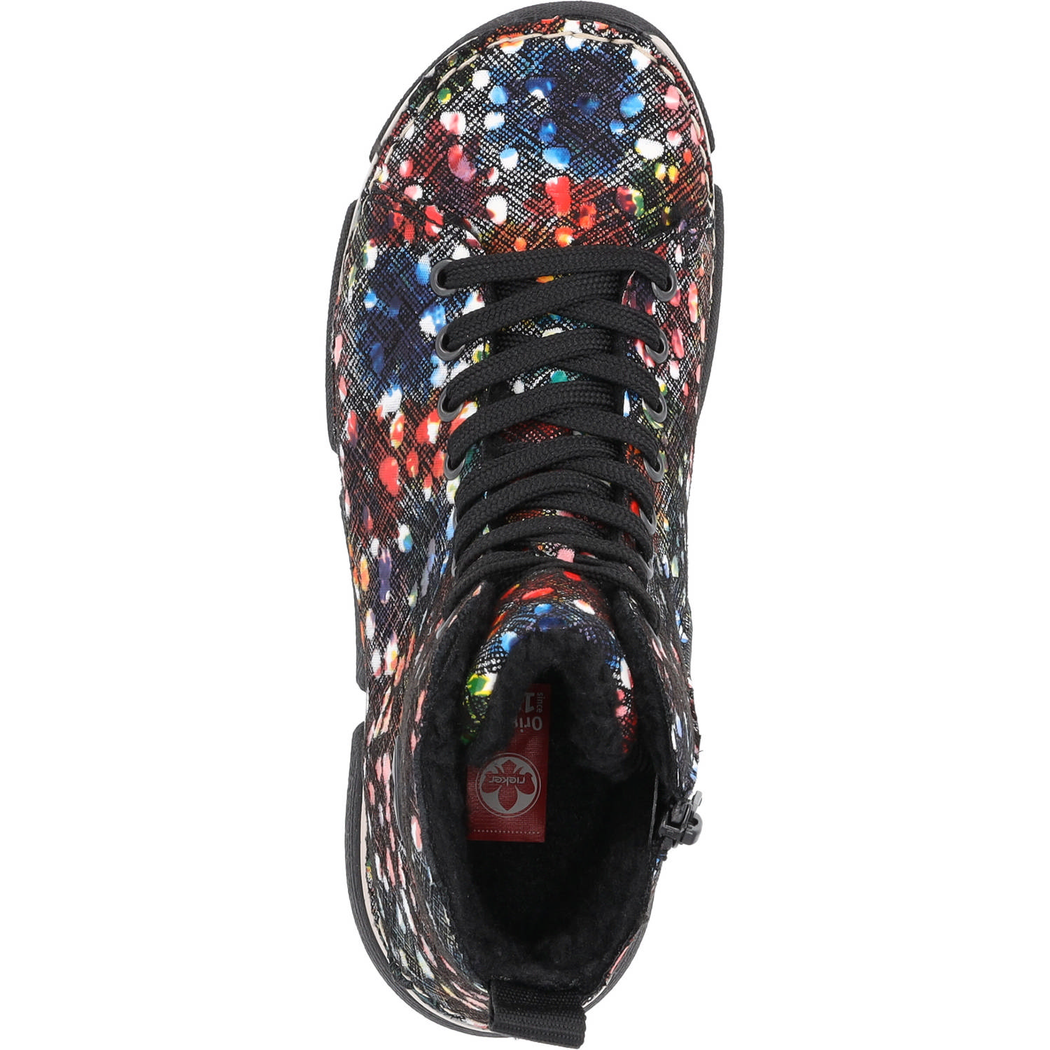 Rieker 45910, Schnürstiefel, Damen, schwarz-multi