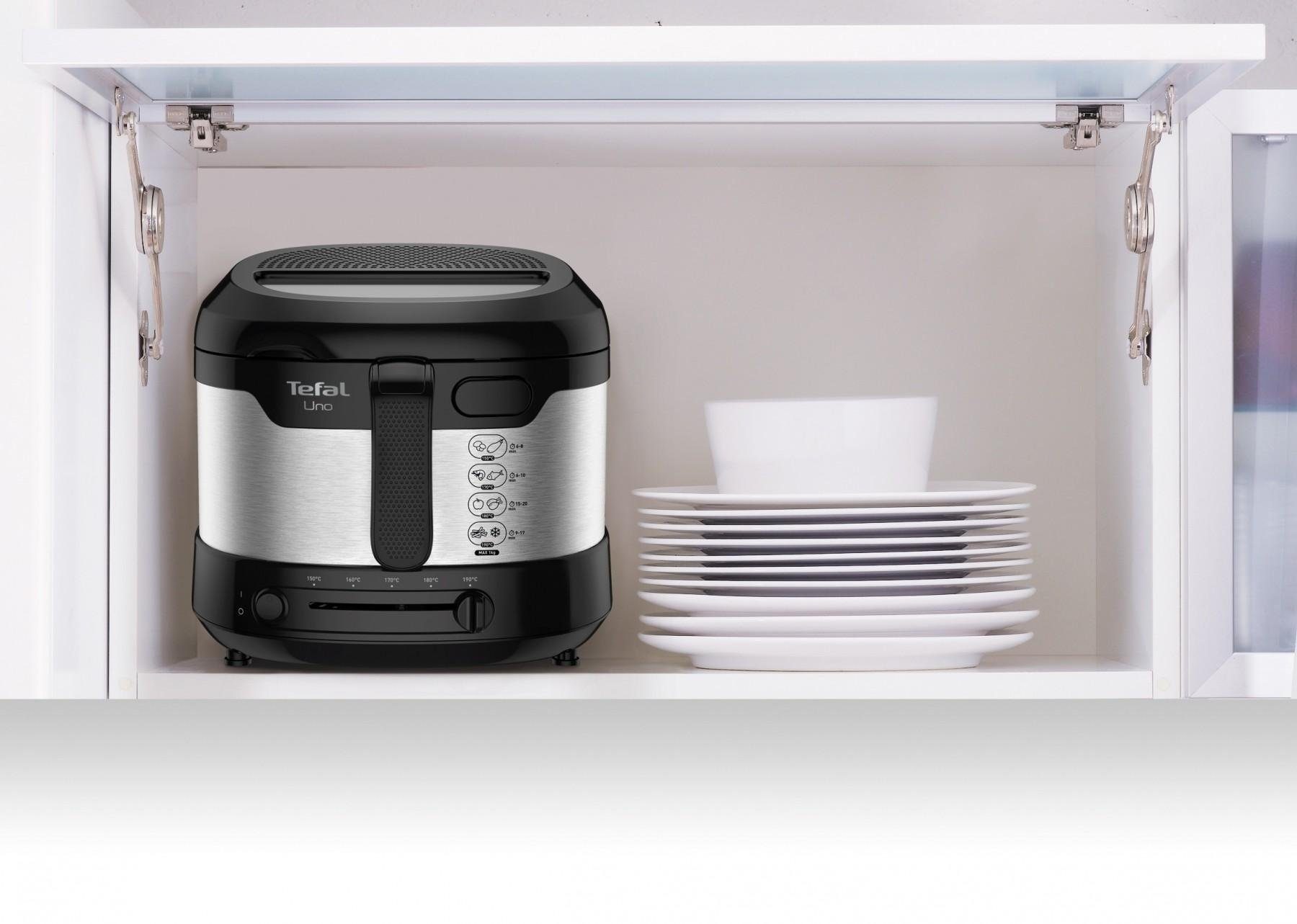 Tefal Fritteuse FF 215D Uno M, 1600 W, 1,8 Liter, Antihaft-Versiegelung, Thermostat, kompakt, große Kapazität