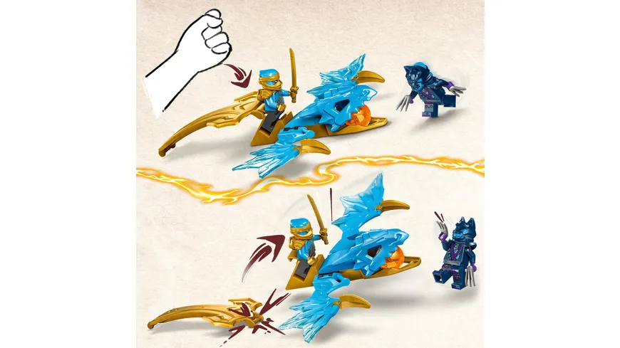 LEGO NINJAGO 71802 Nyas Drachengleiter, Ninja-Set mit Drachen-Spielzeug